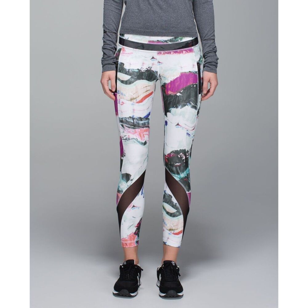 Lululemon Women's 4 Inspire Tight II Pigment Wave Multi Full-On Mesh Luxtreme